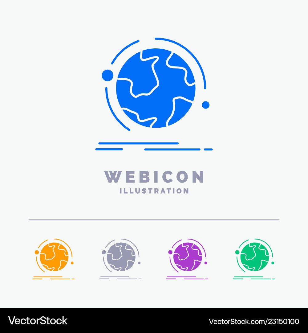 Globe world discover connection network 5 color Globe world discover connection network 5 color vector image