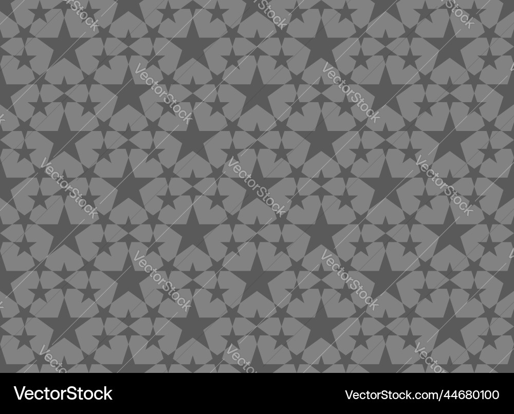 Gray five-pointed star pattern seamless background Gray five-pointed star pattern seamless background Vector Image