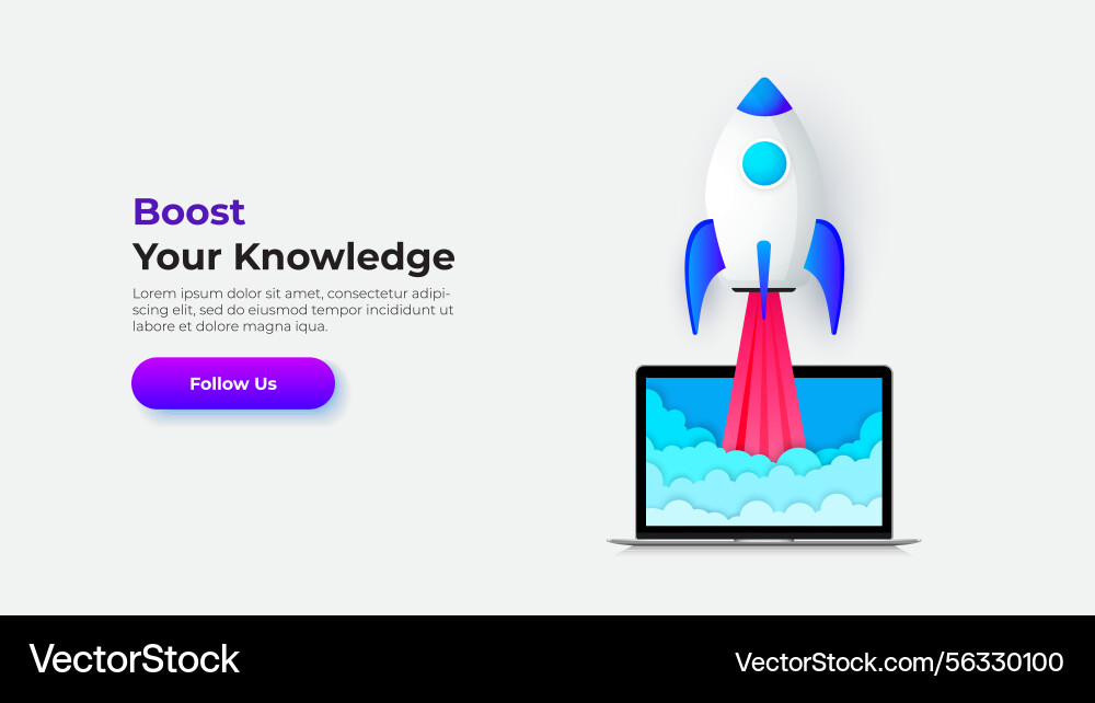 Inspire creativity and learning with a rocket Vector Image