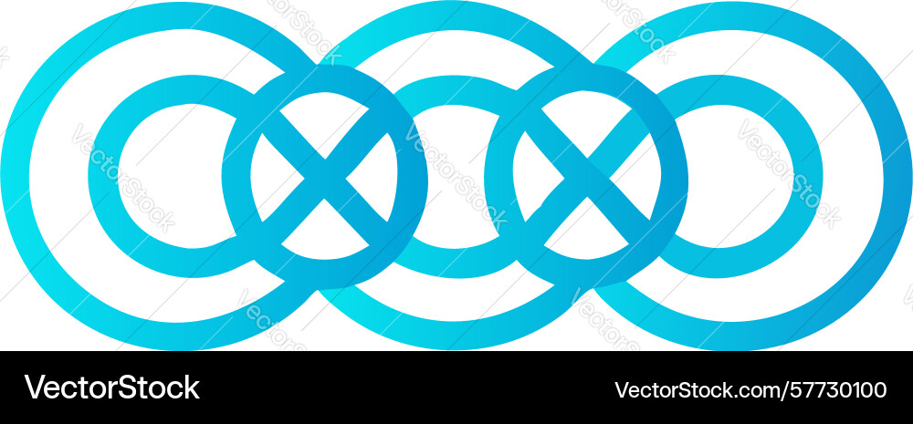 Interlocked loop design unity and connection vector image