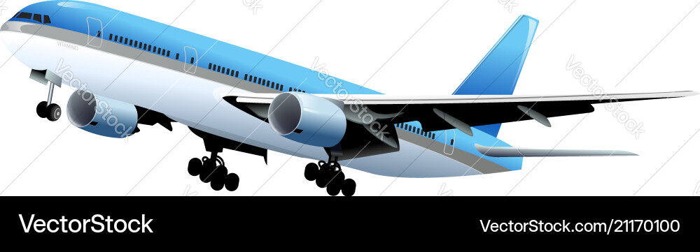 Isolated Airplane Rendering Vector Image