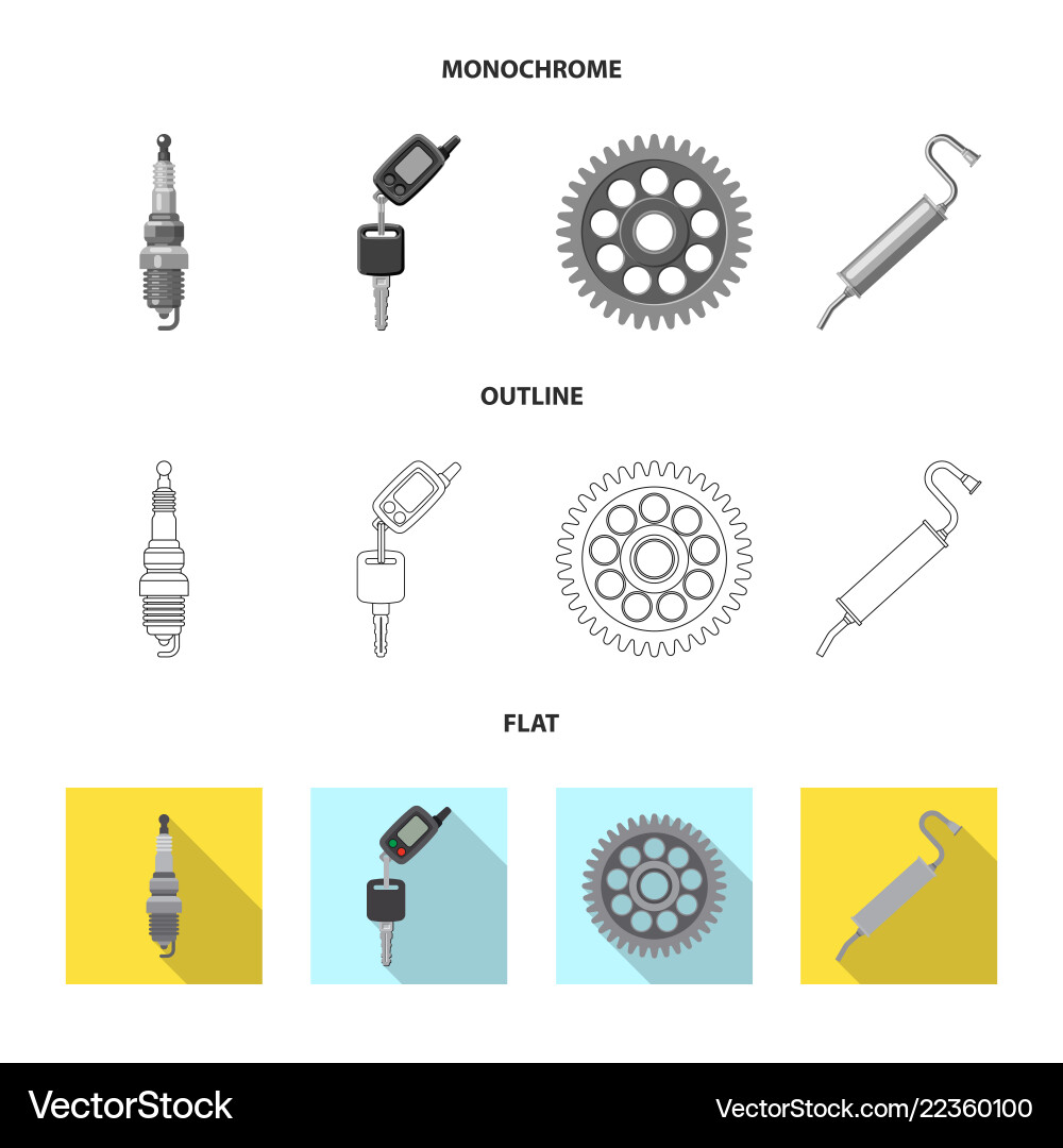 Isolated object of auto and part logo collection Isolated object of auto and part logo collection vector image