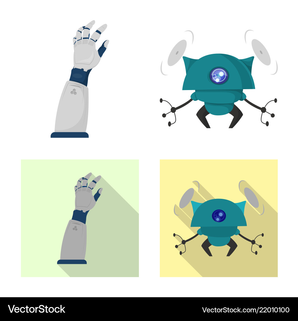 Isolated object of robot and factory sign set Isolated object of robot and factory sign set Vector Image
