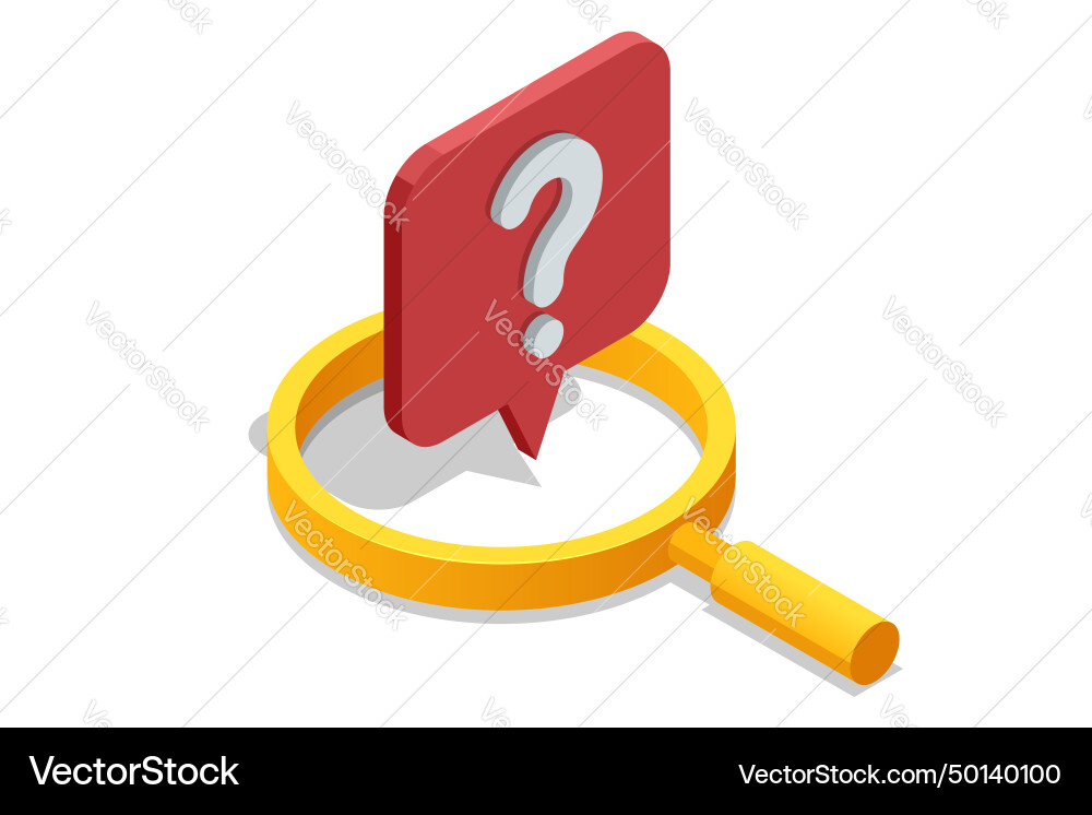 Isometric question marks message box Isometric question marks message box vector image