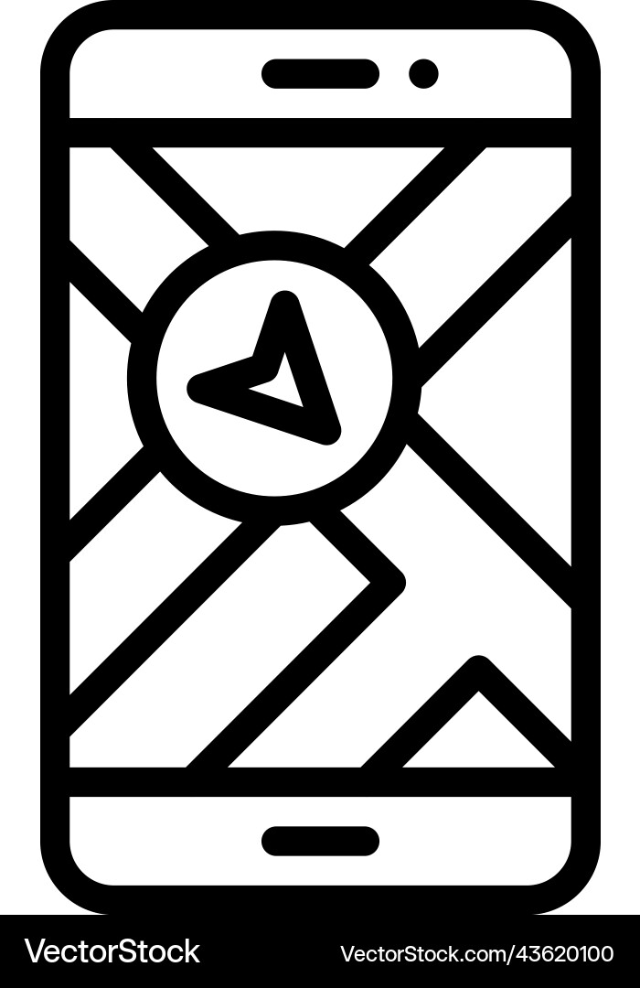 Map on smartphone icon location and navigation vector image
