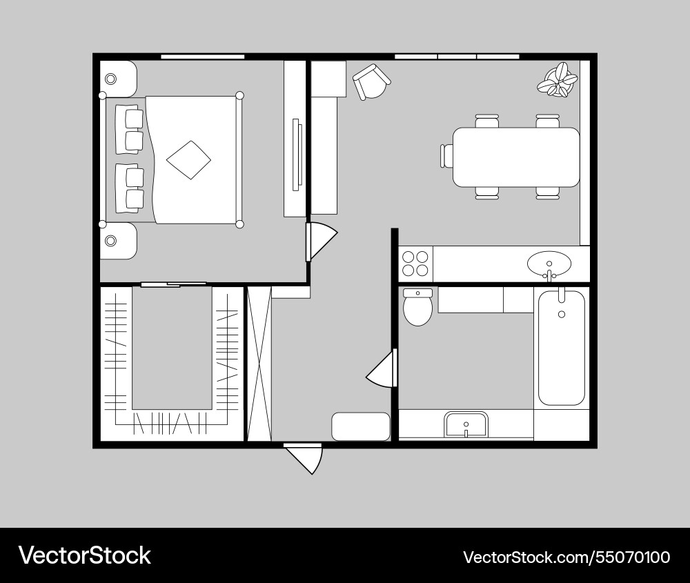 Modern apartment or house layout Royalty Free Vector Image