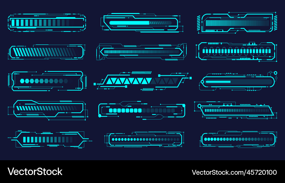 Modern Loading Bar Progress Icons vector image