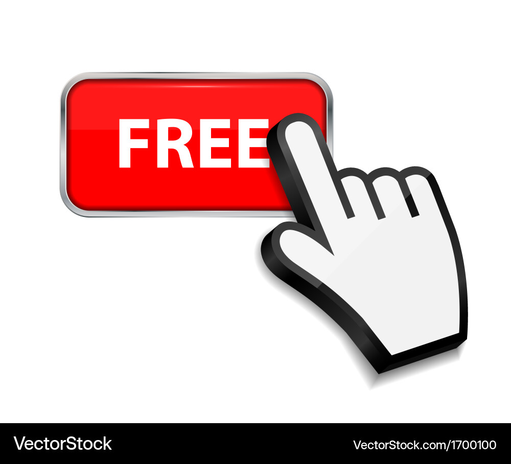 Mouse hand cursor on free button vector image