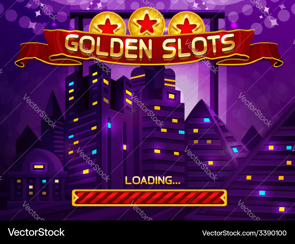 Neon Slots Game Loading Screen vector image