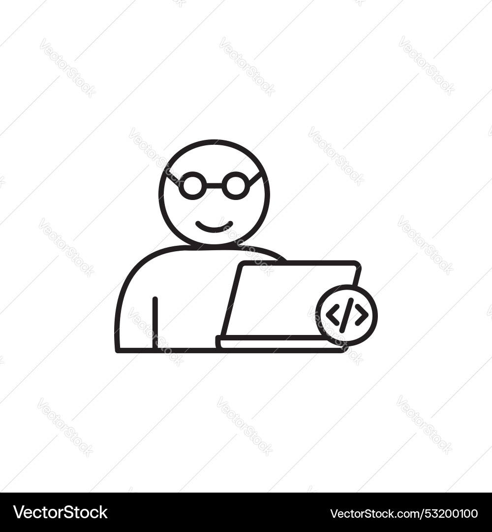 Programmer icon set software web application vector image