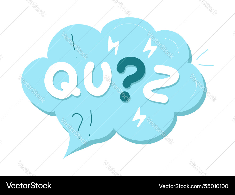 Quiz time label featuring a question mark Vector Image