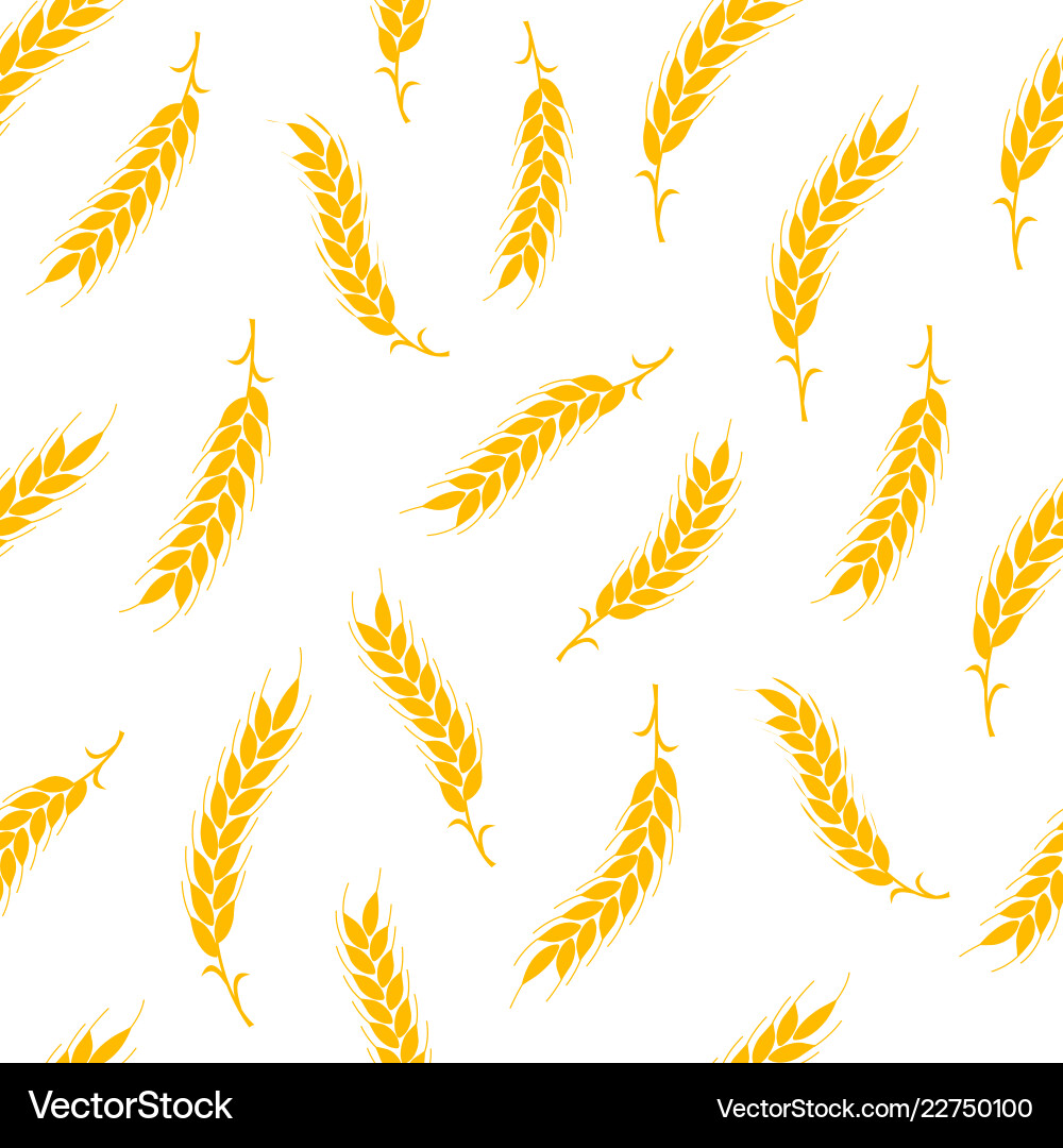 Seamless pattern simple ears of wheat Vector Image