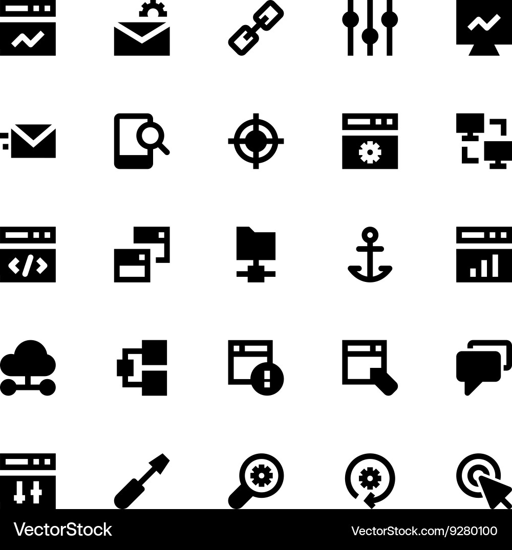 SEO & Web Optimization Icons vector image