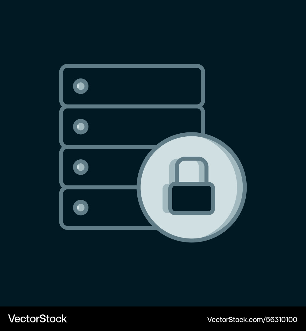 Server Security with Padlock Icon Vector Image