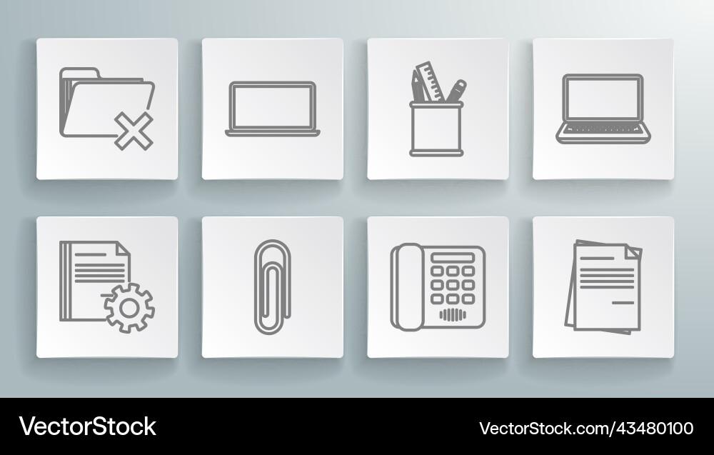 Set line document settings with gears laptop Set line document settings with gears laptop vector image