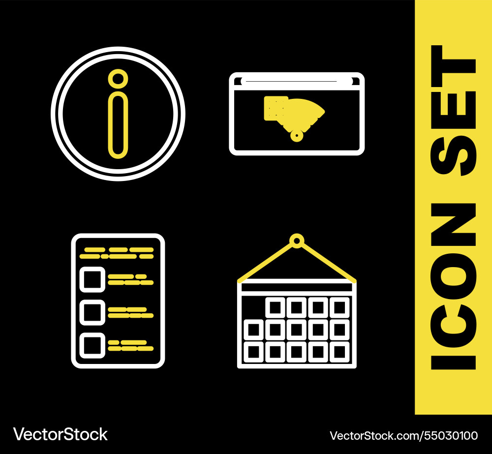 Set line no internet connection calendar create Set line no internet connection calendar create vector image