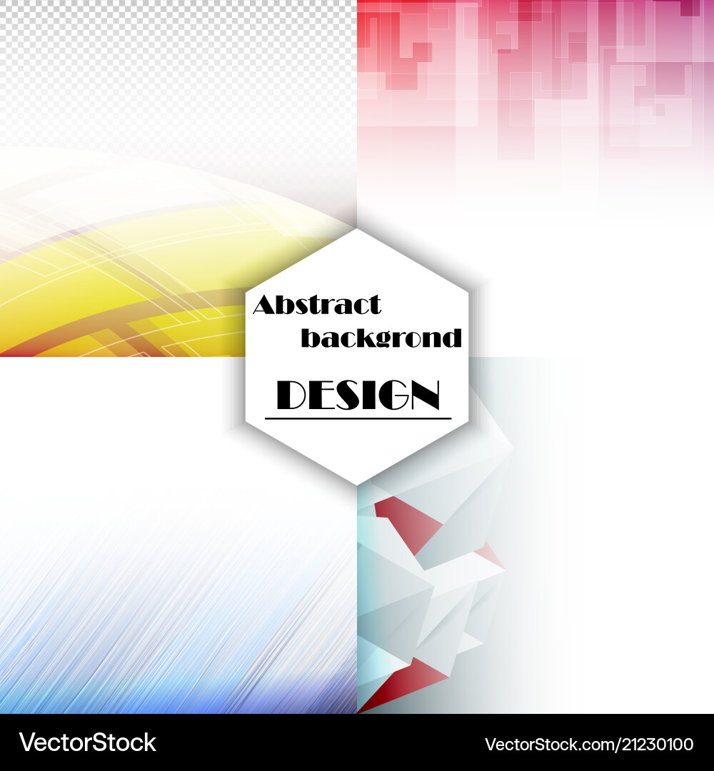 Set of abstract background with geometric elements Vector Image