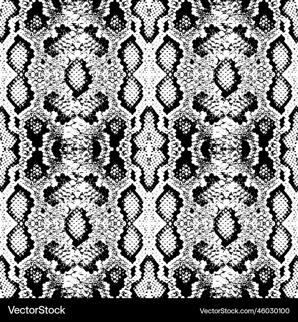 Snake skin scales texture seamless pattern black Snake skin scales texture seamless pattern black vector image