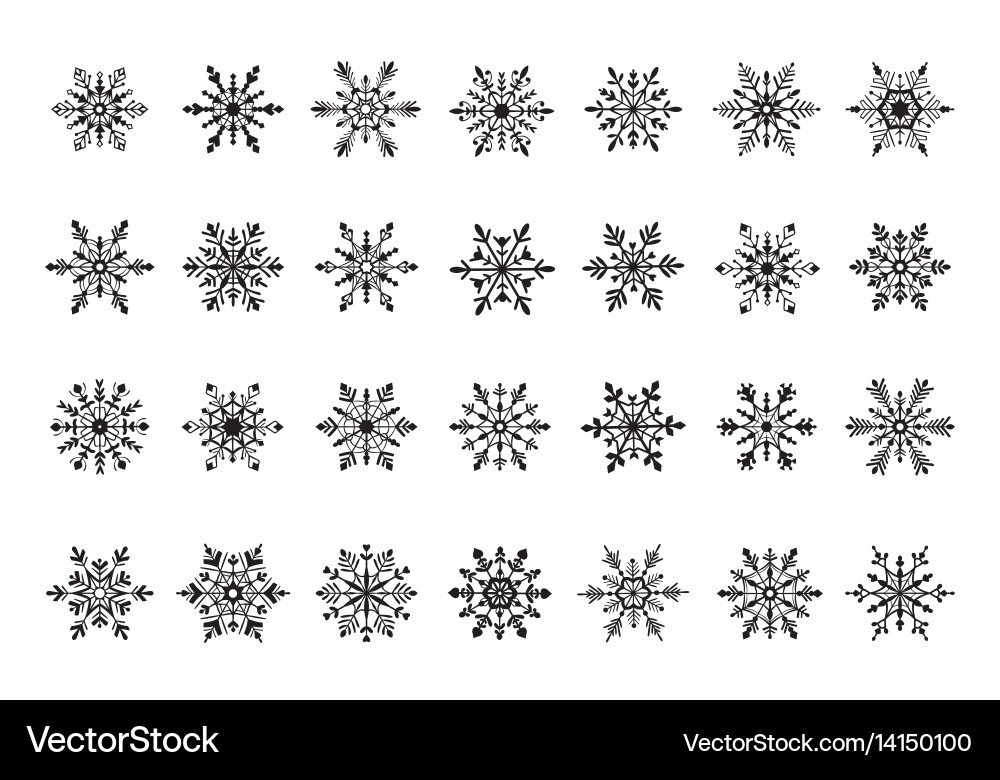 Snowflake Icon Set vector image