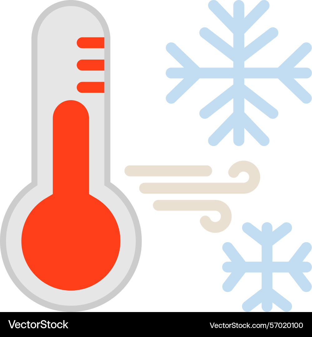 Snowflake with thermometer flat style icon design Vector Image