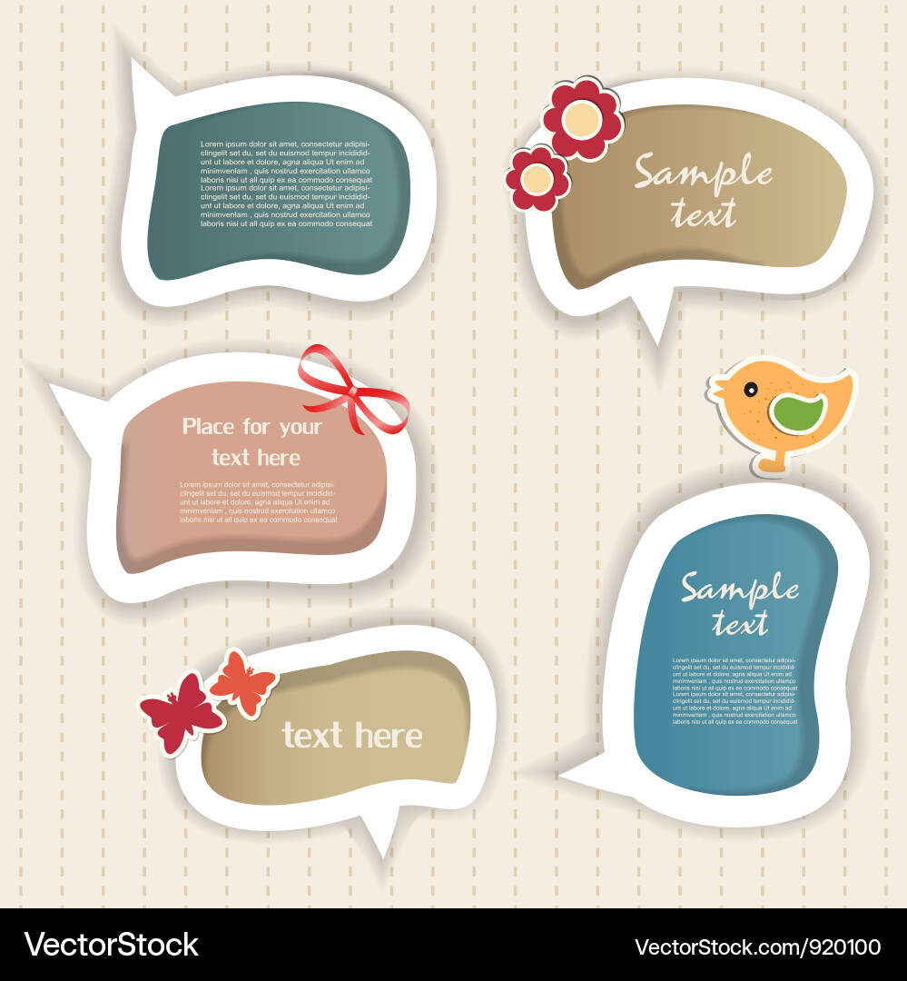 Speech bubbles scrapbook elements Vector Image