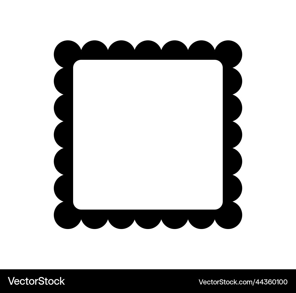 Square scalloped frame edge rectangle