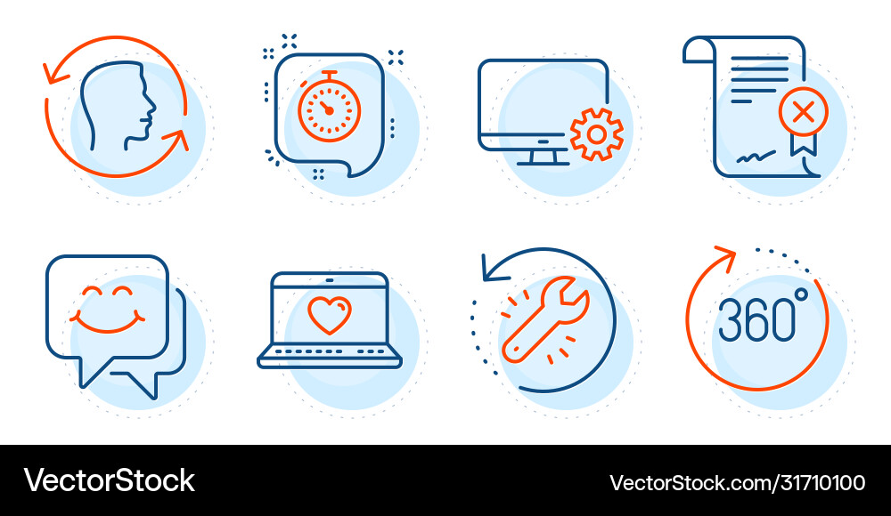 Timer 360 degrees and recovery tool icons set Timer 360 degrees and recovery tool icons set vector image