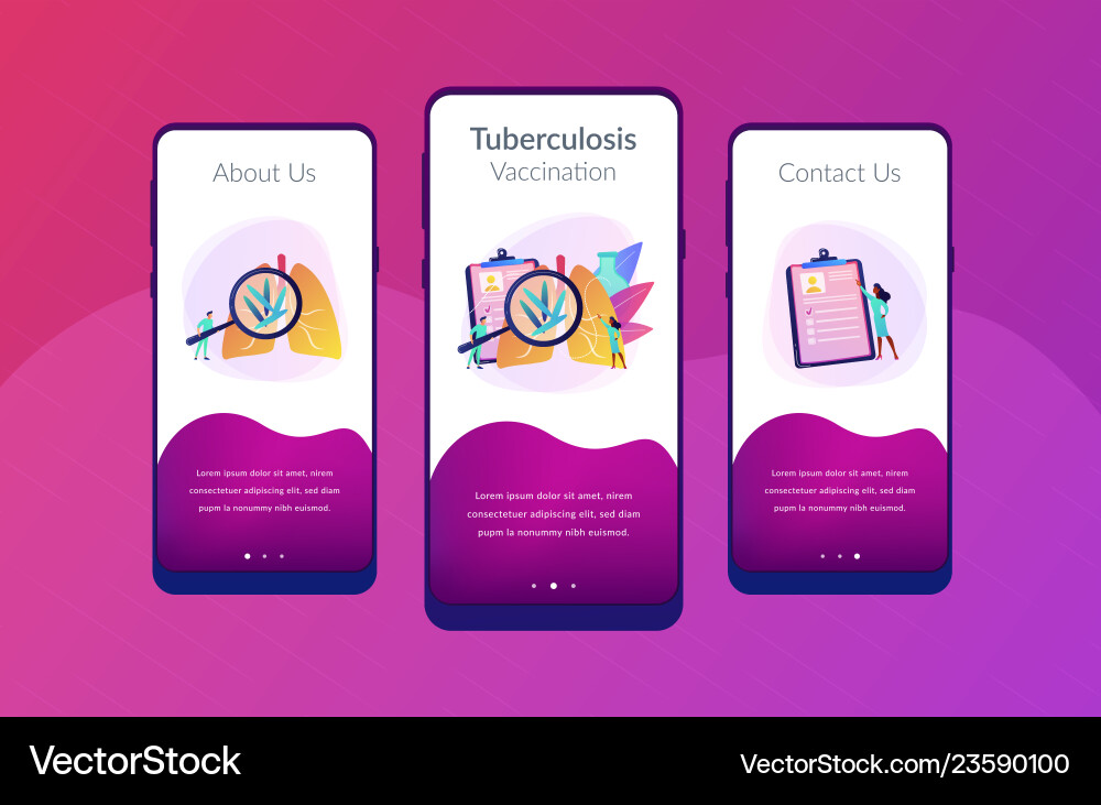 Tuberculosis app interface template vector image