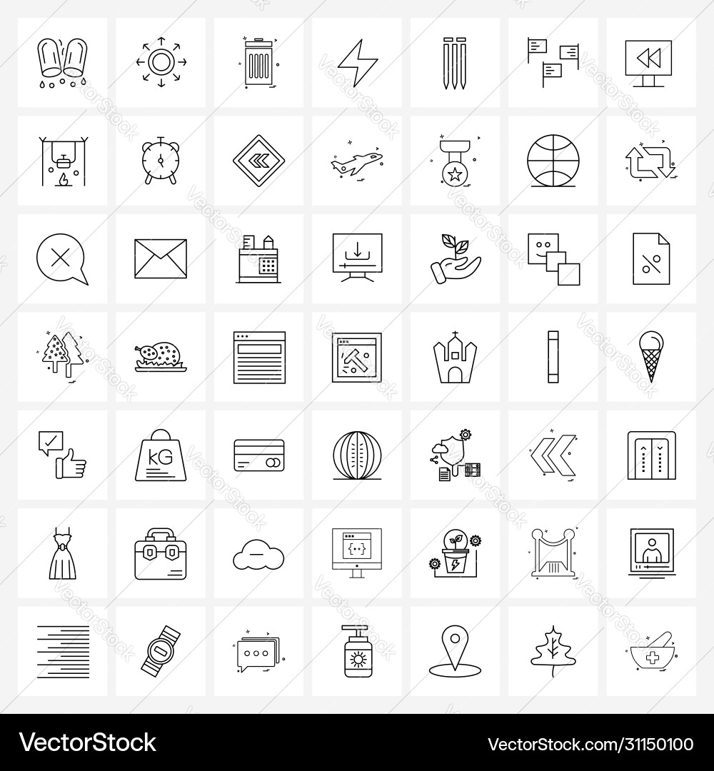 Ui set 49 Grundzeile Icons Flagge Spiel Benutzer vektorbild