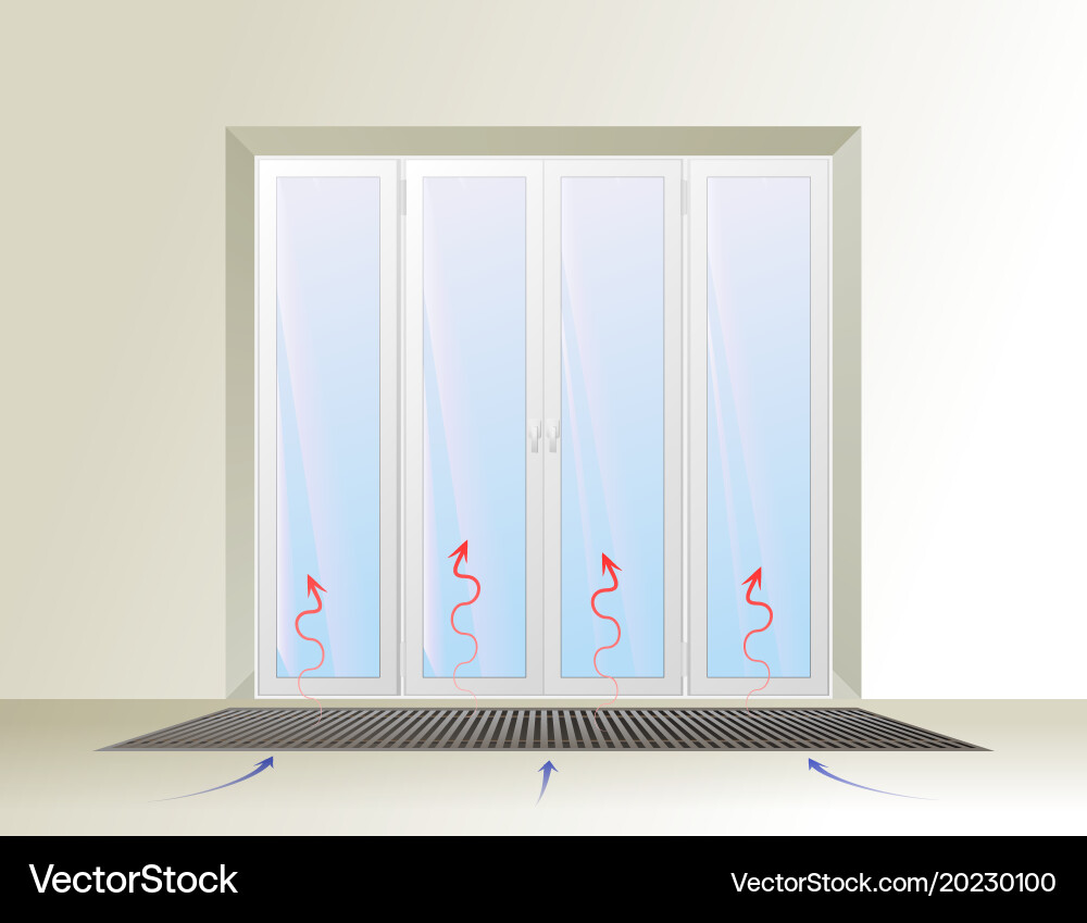 Underfloor con under the window vector image