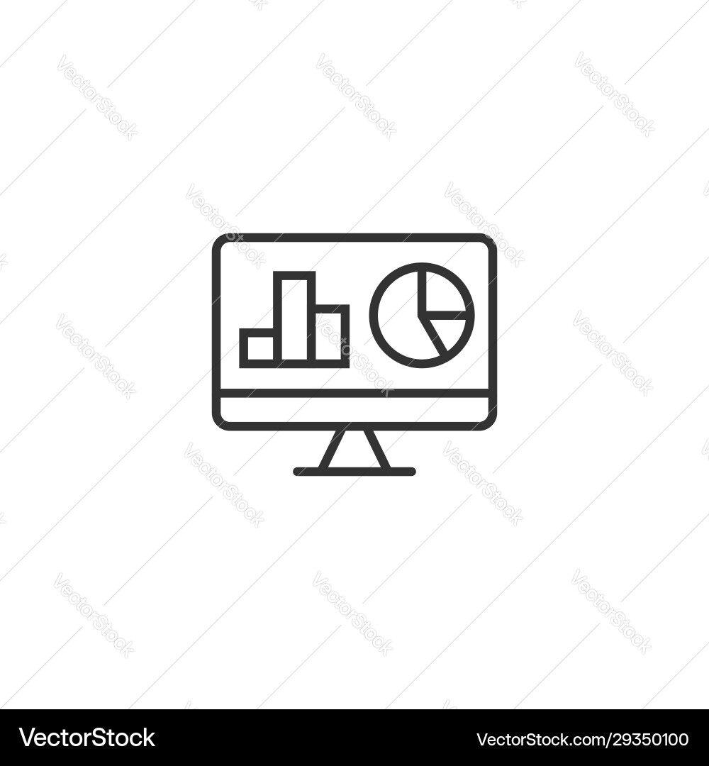 Website analytics icon in flat style seo data Website analytics icon in flat style seo data vector image