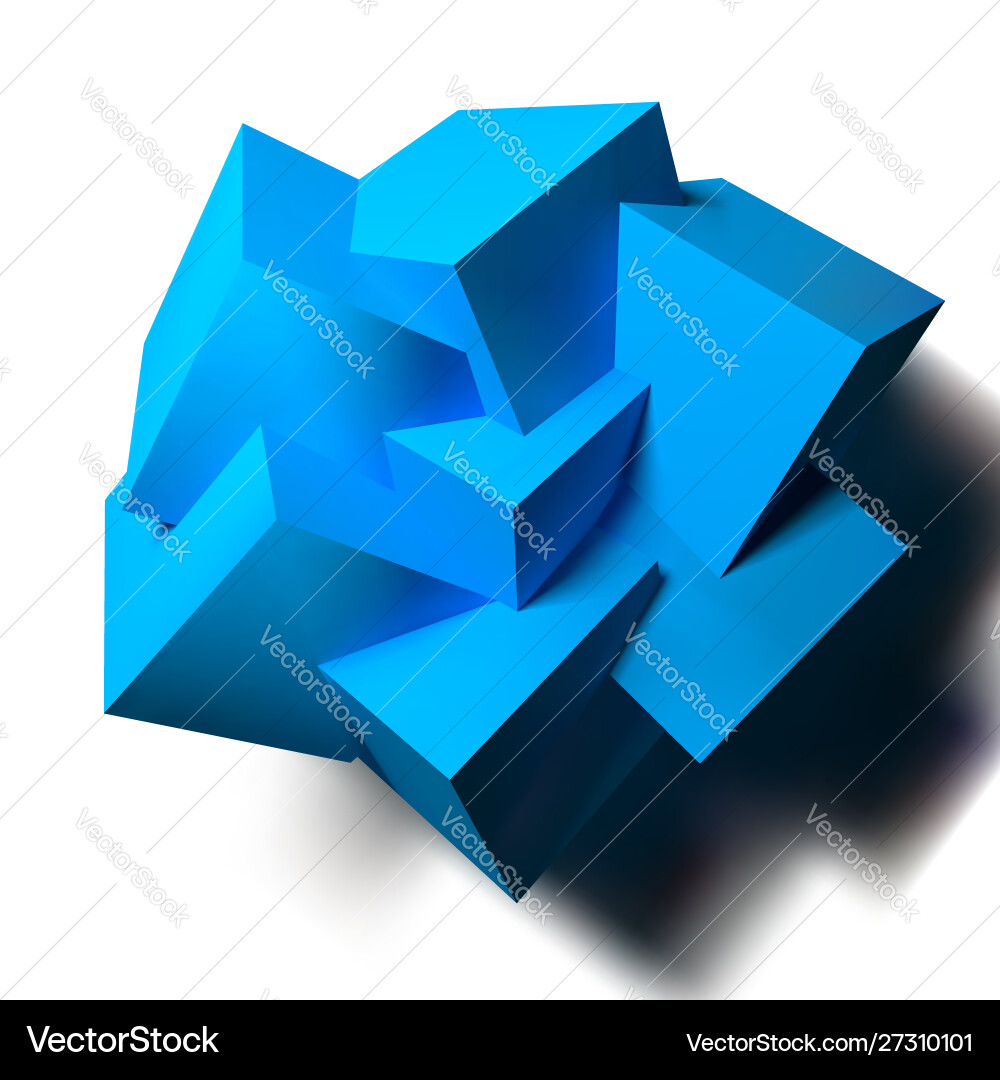 Abstract background with overlapping blue cubes Abstract background with overlapping blue cubes vector image