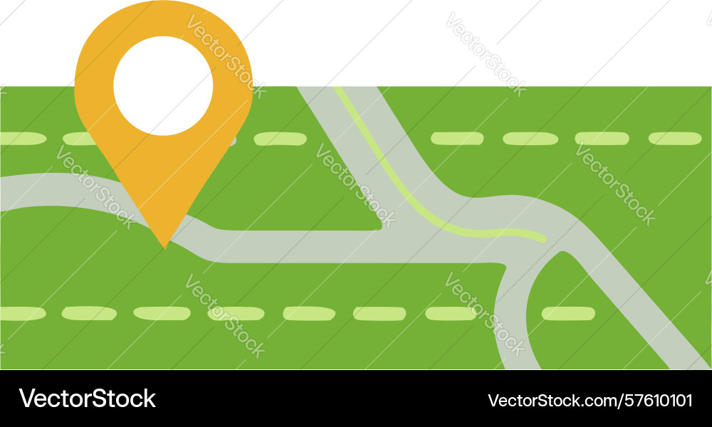 Abstract map with location pin and path lines vector image