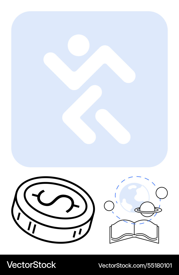 Abstract with running figure dollar Abstract with running figure dollar vector image