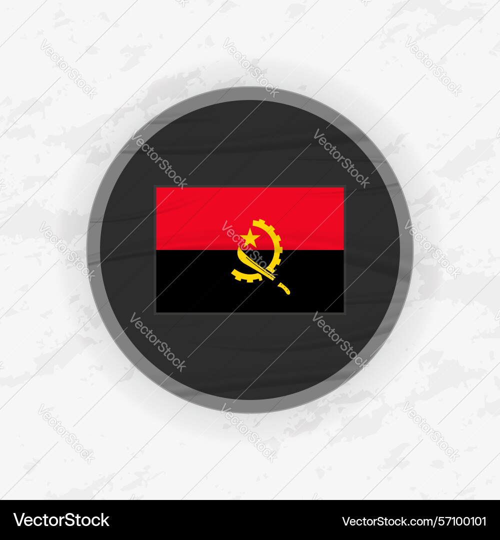 Angolan flag in a circular emblem design abstract Angolan flag in a circular emblem design abstract Vector Image