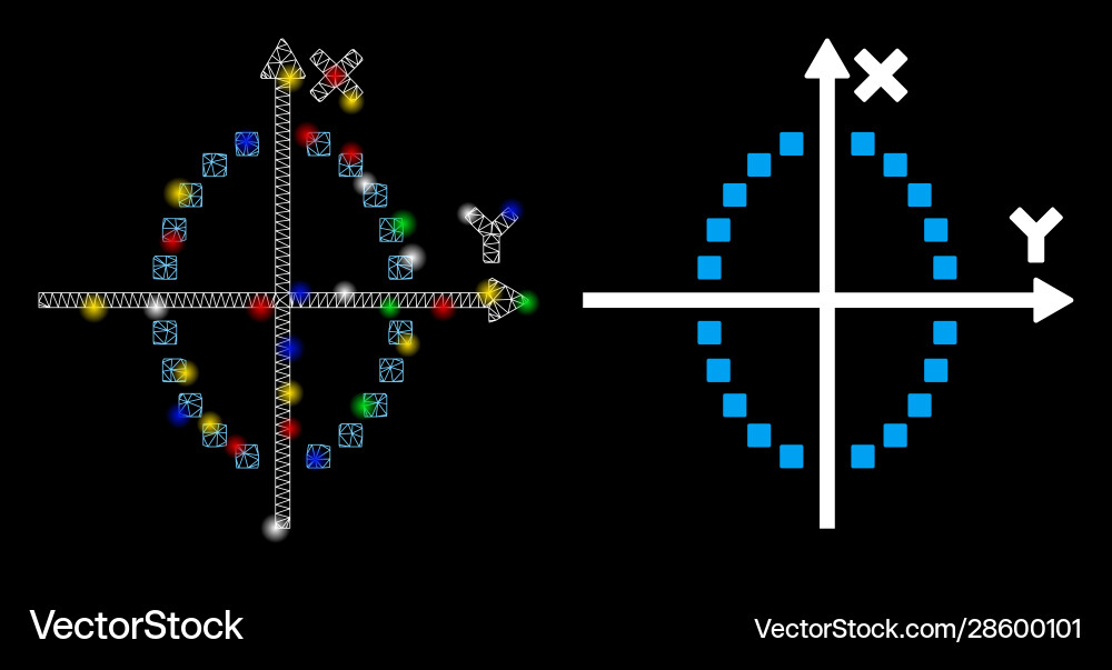 Bright mesh carcass ellipse plot icon with flare Bright mesh carcass ellipse plot icon with flare vector image