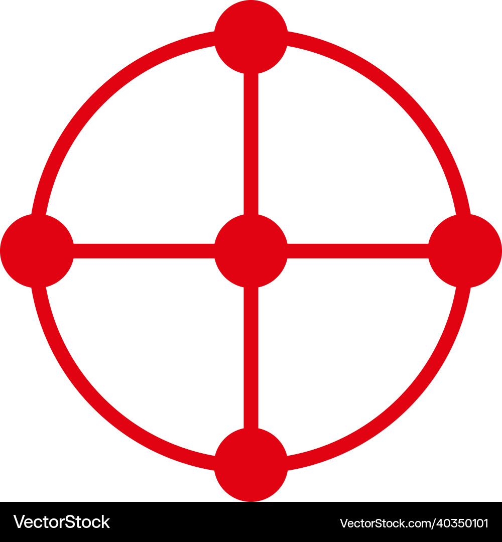 Circle grid nodes flat icon image Circle grid nodes flat icon image vector image
