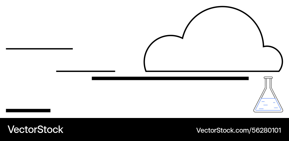 Cloud data concepts portrayed with a flask Cloud data concepts portrayed with a flask vector image