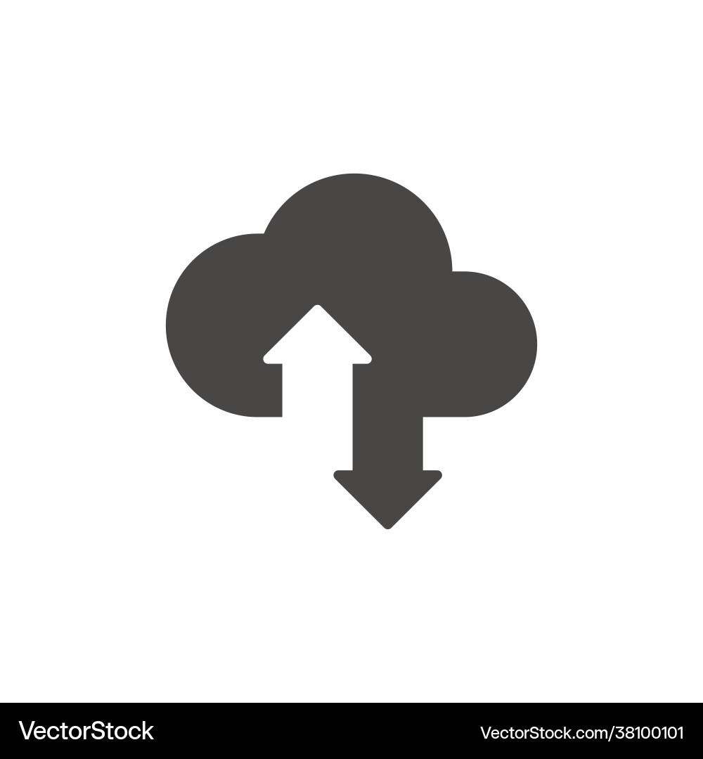Cloud data storage with arrows icon vector image