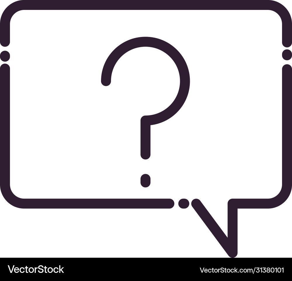 Communication bubble with question mark line style Communication bubble with question mark line style vector image