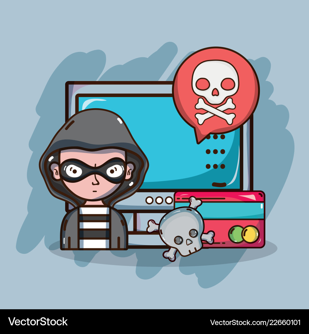 Cybersecurity and Hacker Elements vector image