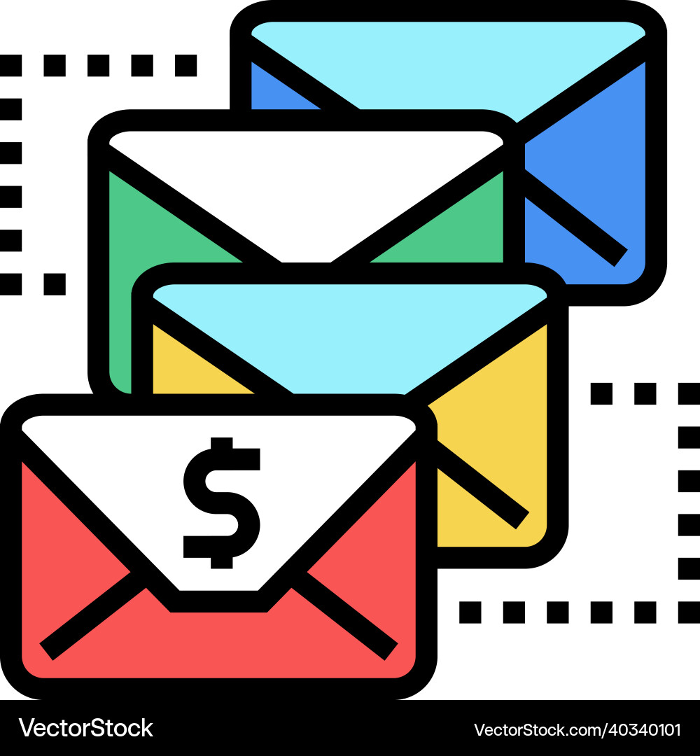 Email sequence color icon Vector Image