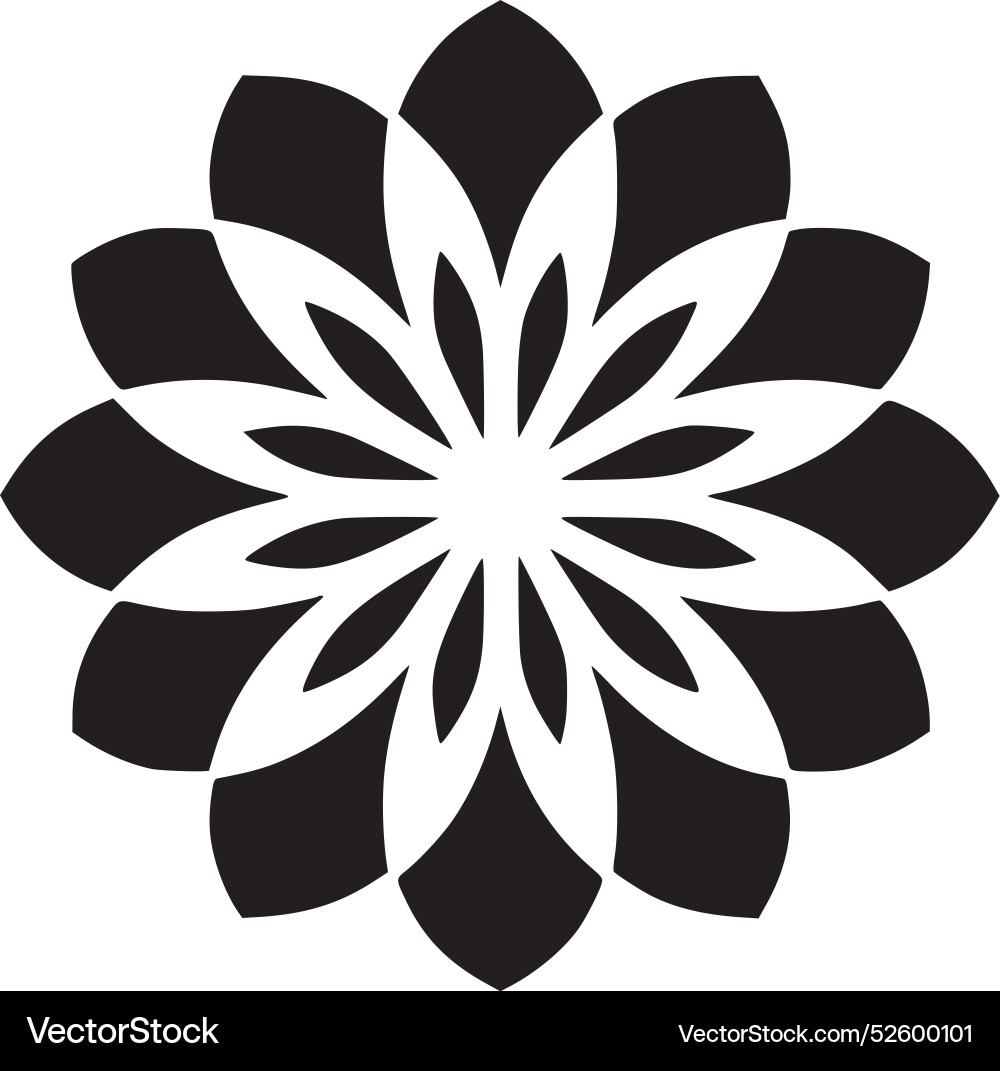 Flower - black and white Royalty Free Vector Image