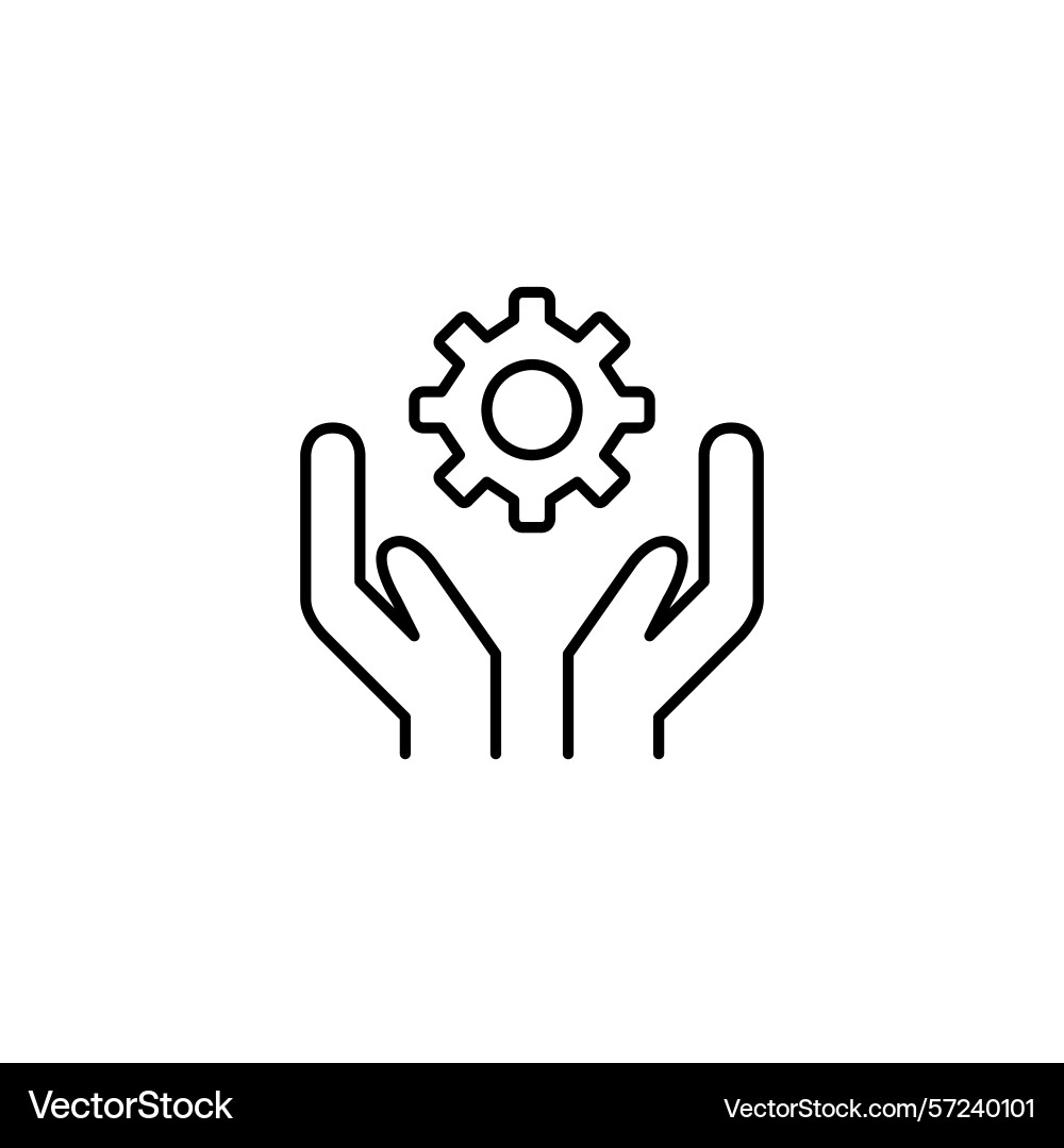 Hands and cogwheel manual control user-driven Hands and cogwheel manual control user-driven vector image
