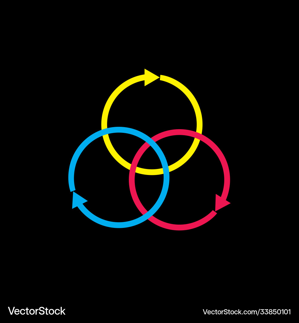 Linked colorful arrow symbol chart vector image