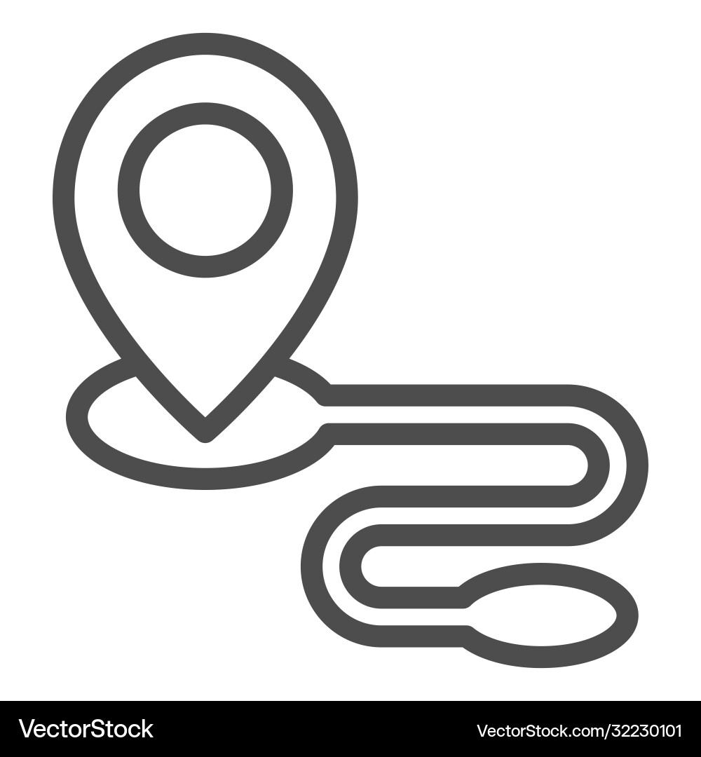 Location marker and route line icon navigation Location marker and route line icon navigation vector image