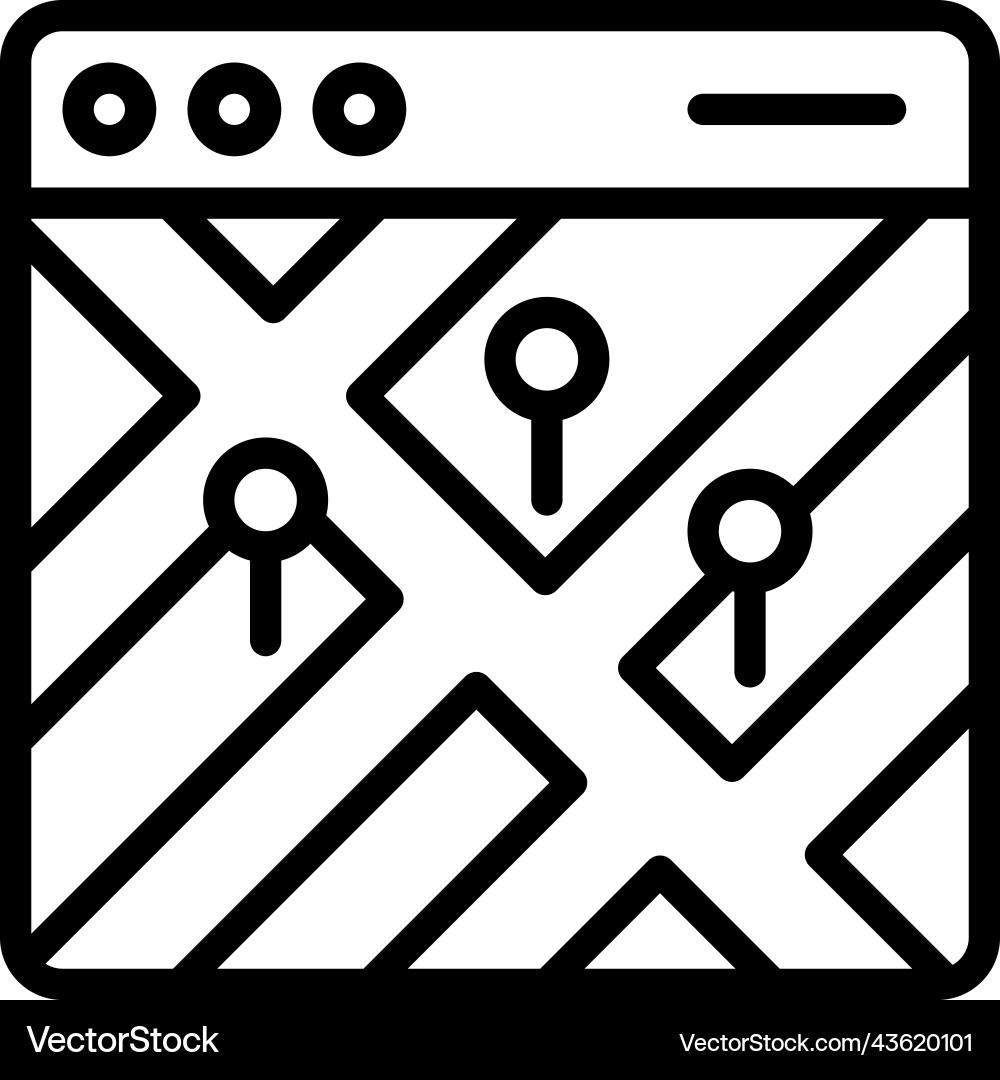 Map apllication icon location and navigation vector image
