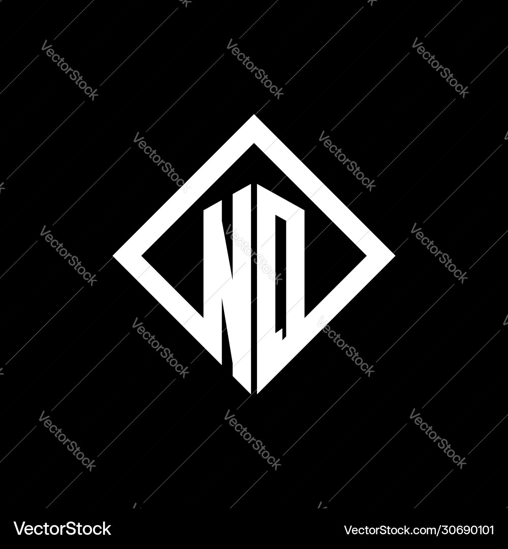 Nq logo monogram with square rotate style design Nq logo monogram with square rotate style design Vector Image