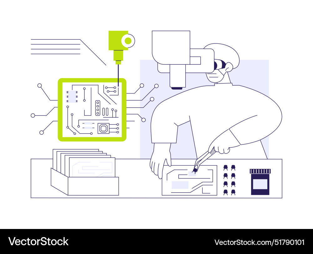 Pcb assembling abstract concept Pcb assembling abstract concept vector image