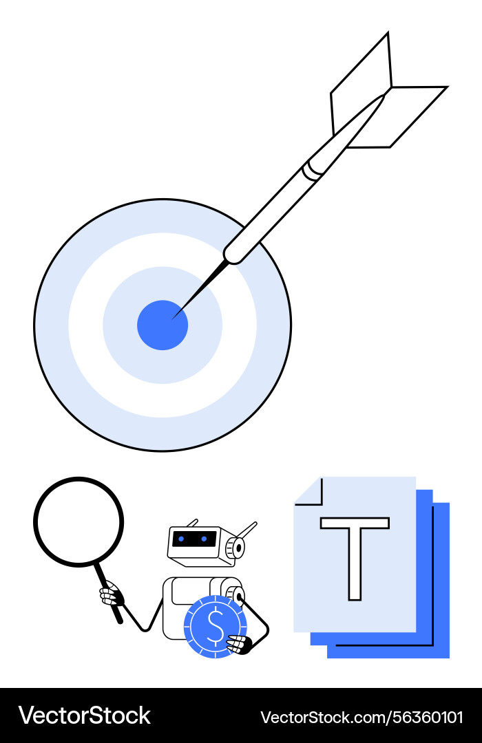 Precision targeting with ai and data analysis Precision targeting with ai and data analysis Vector Image